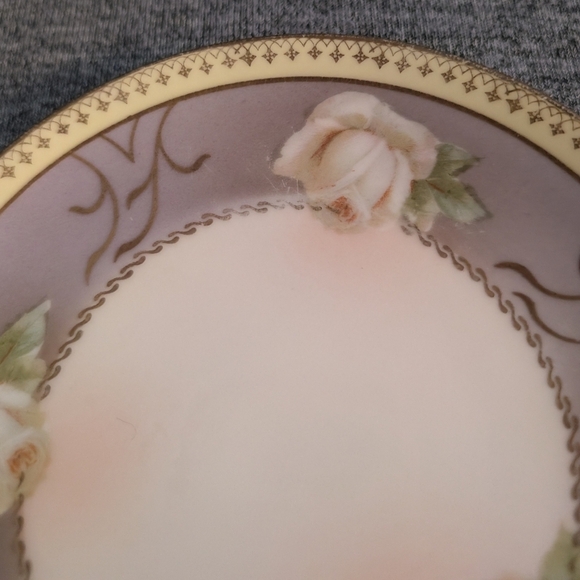 Antique Hanusch and Bernhart Porcelain Dessert/Side Plate, White Roses, Set of 4 - Picture 4 of 9